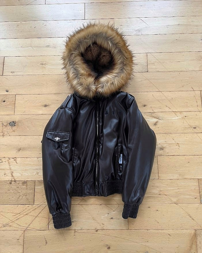 Firefly Reversible Fur Leather Bomber Jacket