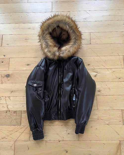 Firefly Reversible Fur Leather Bomber Jacket