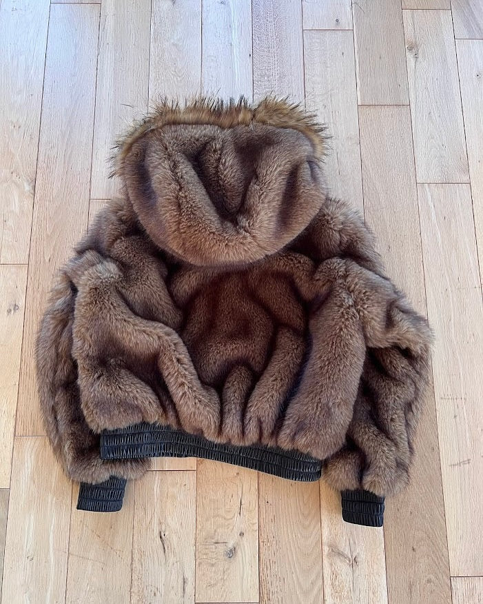 Firefly Reversible Fur Leather Bomber Jacket