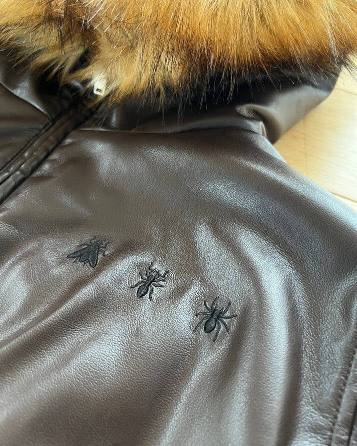 Firefly Reversible Fur Leather Bomber Jacket